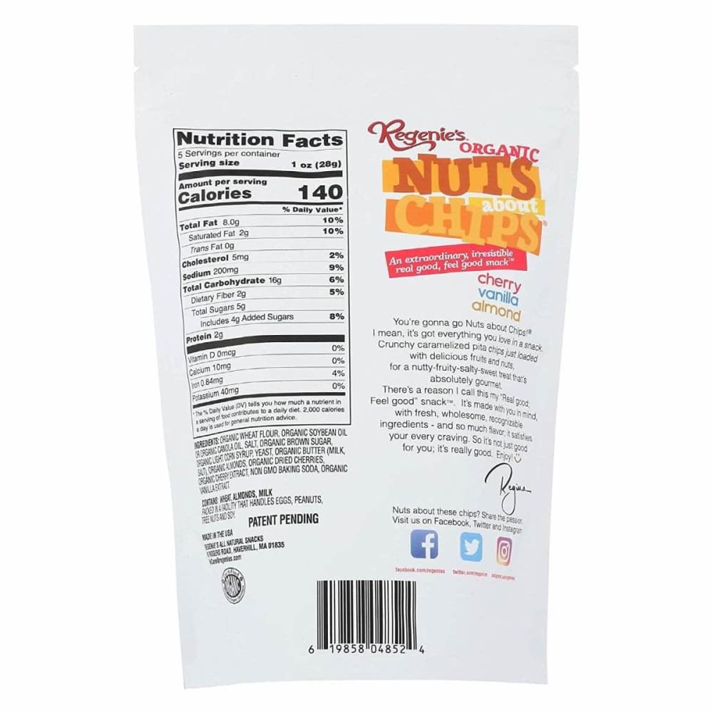 REGENIES Regenies Nuts About Chips Cherry Vanilla Almond, 4.8 Oz