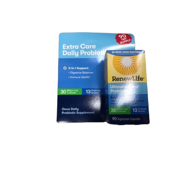 Renew Life Adult Probiotic - Ultimate Flora Extra Care Probiotic Supplement - 30 Billion CFU - 90 Vegetarian Capsules - ShelHealth.Com