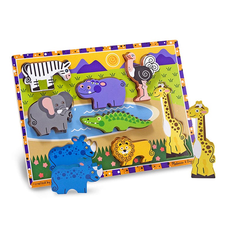 Safari Chunky Puzzle (Pack of 3) - Wooden Puzzles - Melissa & Doug