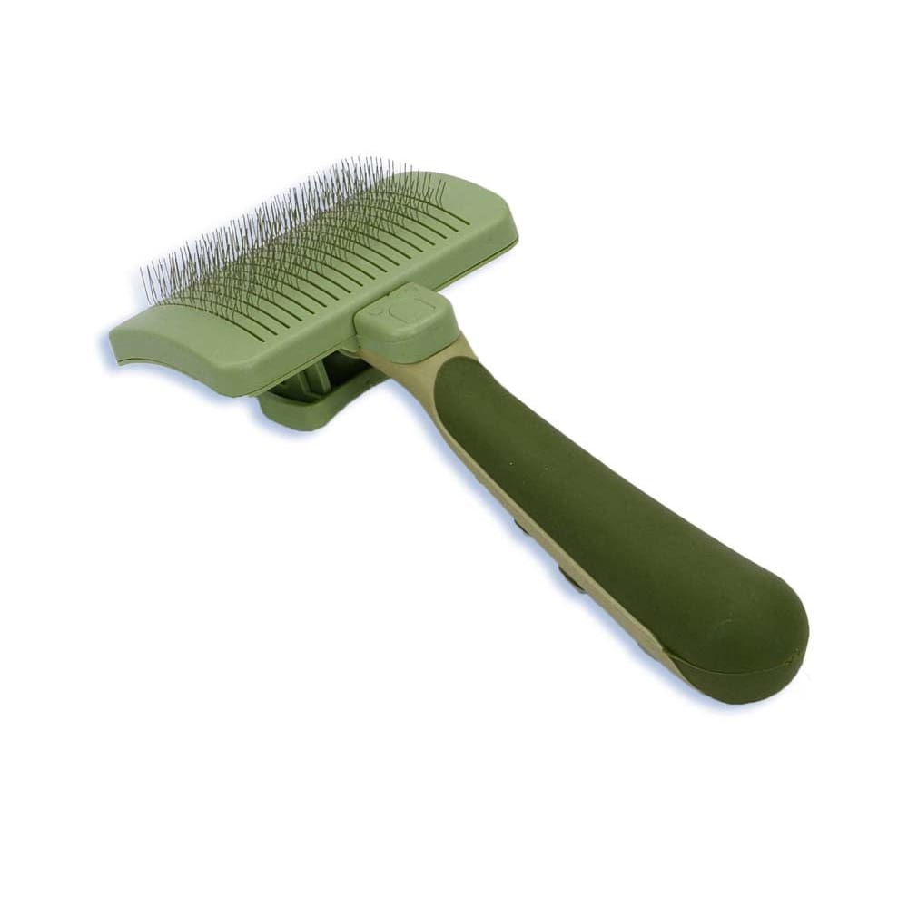Safari Dog Self-Cleaning Slicker Brush Light Green Dark Green Large - Pet Supplies - Safari