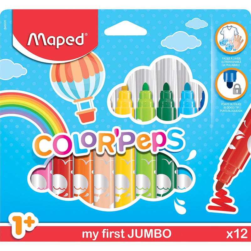 Safety Tip Ultrawashable Mrkrs 12Pk Color Peps (Pack of 10) - Markers - Maped Helix Usa