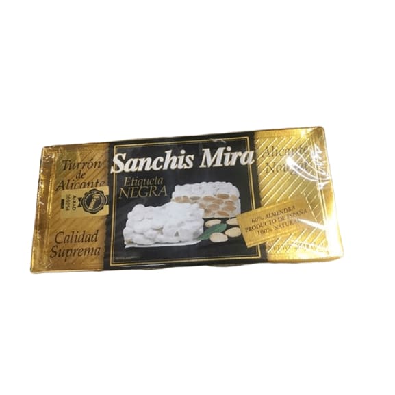 Sanchis Mira Turron de Alicante Etiqueta Negra, 7 oz - ShelHealth.Com