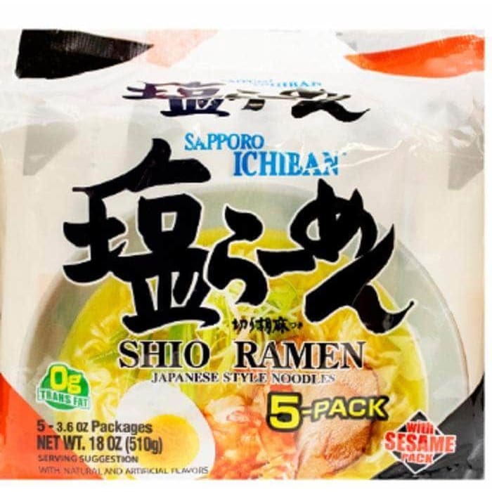 Sapporo Ichiban Sapporo Ramen Shio Salt Pack of 5, 17.5 oz