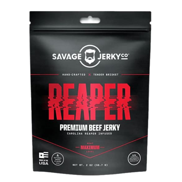 SAVAGE JERKY CO Grocery > Snacks SAVAGE JERKY CO: Reaper Premium Beef Jerky, 2 oz