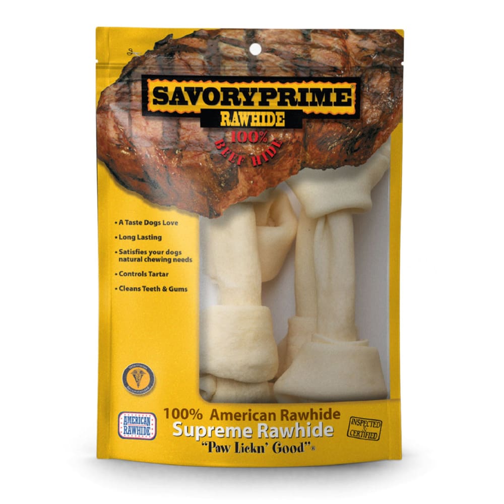 Savory Prime Bone Value Pack White 8-9 in 4 Count - Pet Supplies - Savory