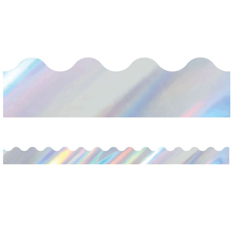 Scalloped Border Holographic Silver Sparkle + Shine (Pack of 10) - Border/Trimmer - Carson Dellosa Education