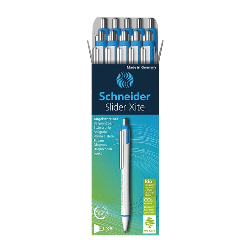 Schneider Slidr Xite Pen Blue 10/Bx Environmental Retractable Ballpoint - Pens - Schneider