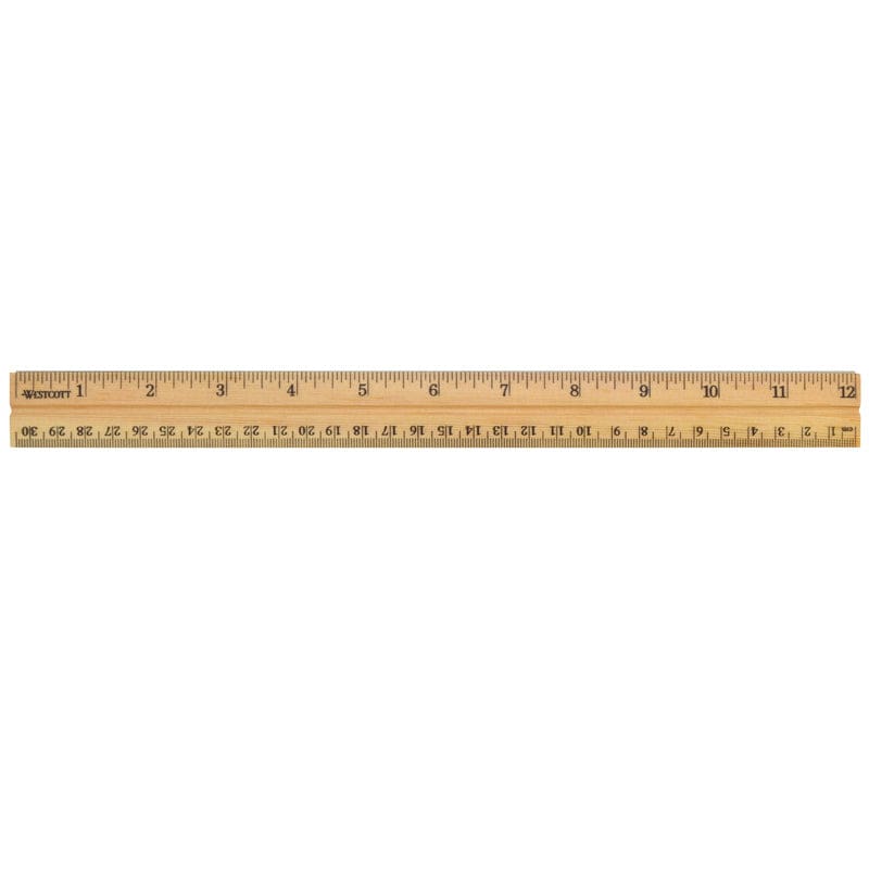School Ruler Wood 12 In Single (Pack of 12) - Rulers - Acme United Corporation