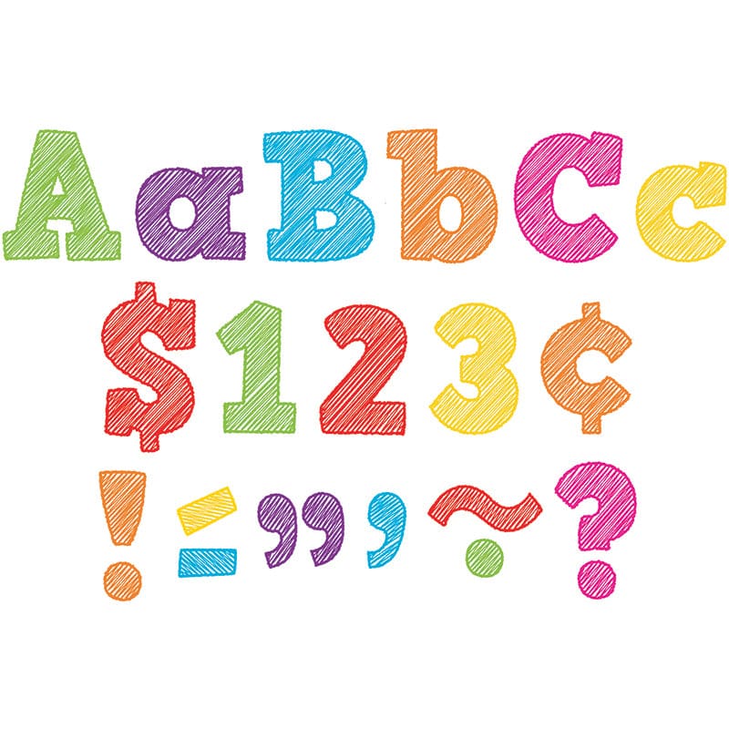 Scribble Bold Block 4In Letters Combo Pack (Pack of 6) - Letters - Teacher Created Resources