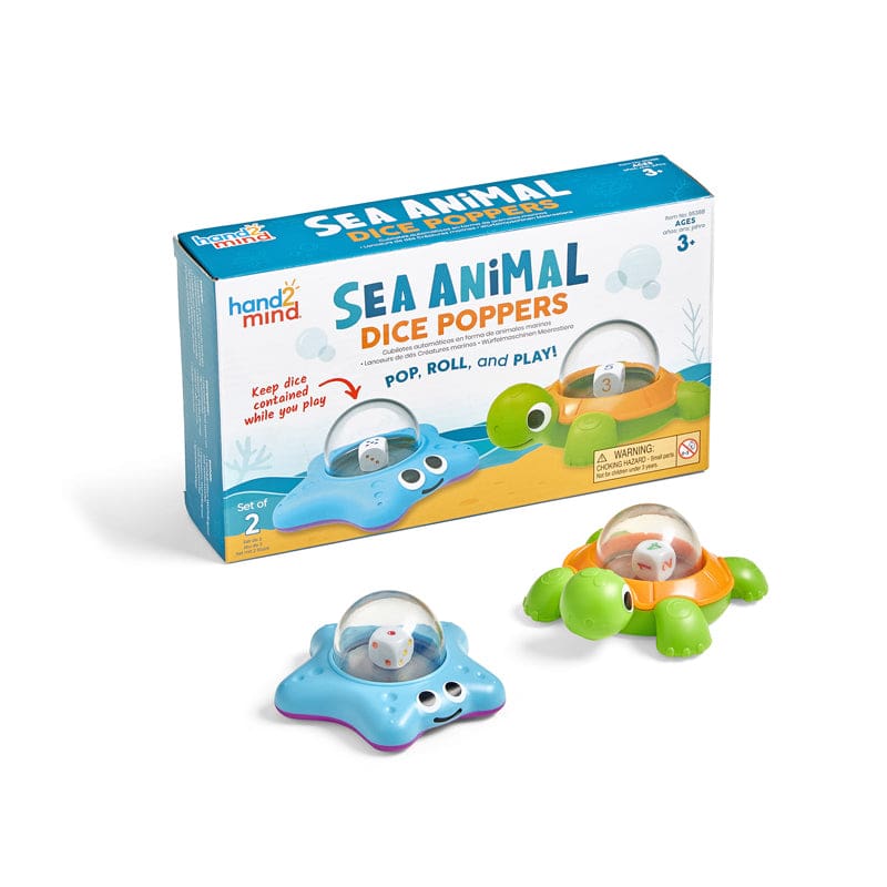 Sea Animal Dice Poppers (New Item With Future Availability Date) (Pack of 3) - Dice - Learning Resources