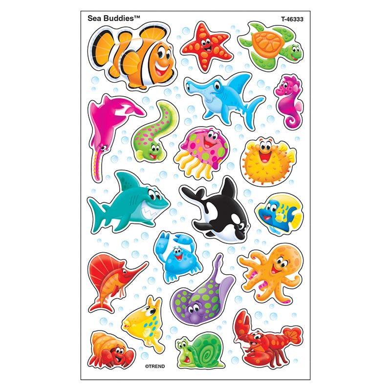 Sea Buddies Supershapes Stickers Large (Pack of 12) - Stickers - Trend Enterprises Inc.