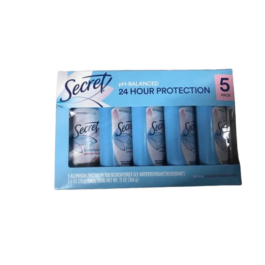 Secret Invisible Solid Powder Fresh Antiperspirant and Deodorant, 5 pk./2.6 oz. - ShelHealth.Com