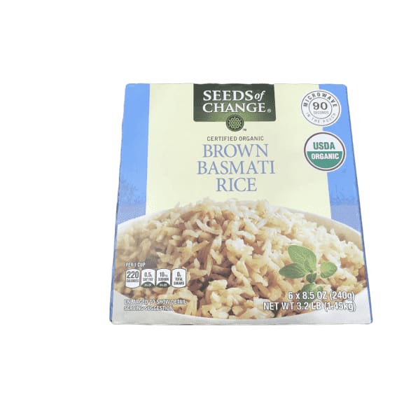 Seeds Of Change Organic Brown Basmati Rice, Ready to Heat 8.5 Oz Pouches, Pack of 6 - ShelHealth.Com