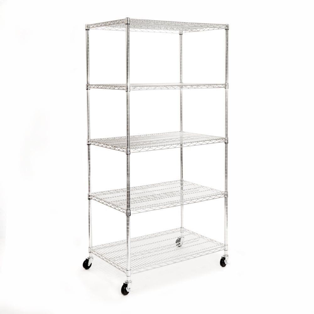 Seville Classics Heavy Duty 5-Level Steel Wire Shelving System - Garage & Tool Organization - Seville Classics