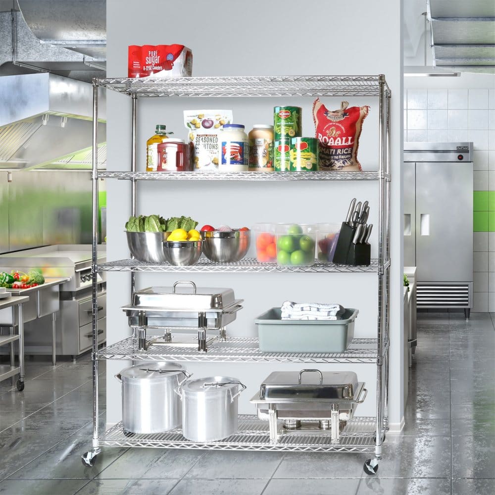 Seville Classics UltraDurable 5-Tier NSF Steel Shelving 60 x 18 x 75 H - Garage & Tool Organization - Seville Classics