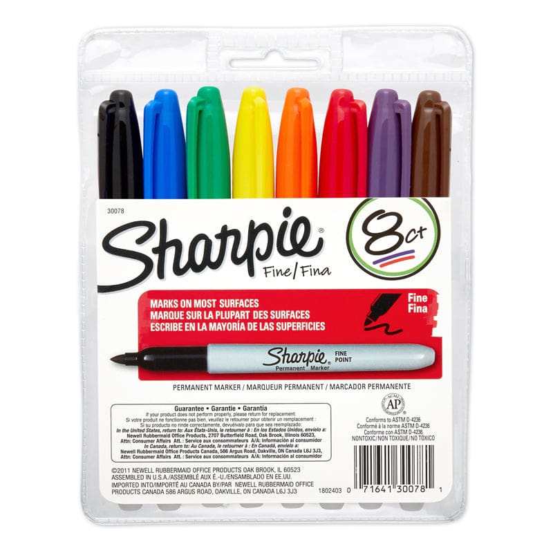 Sharpie Permanent Fine Point 8-Set Marker Set (Pack of 3) - Markers - Sanford/sharpie