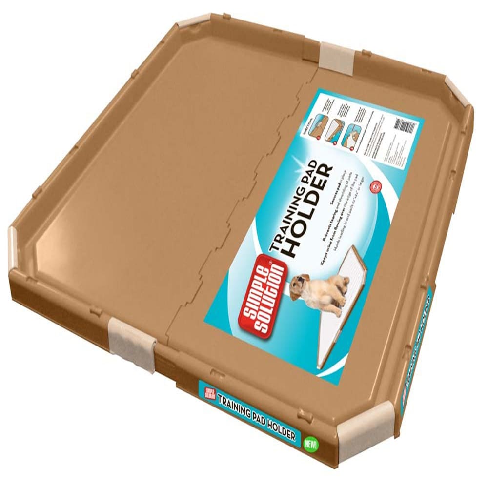 Simple Solution Training Pad Holder Fits pads Brown Large 21 in x 21 in - Pet Supplies - Simple Solution