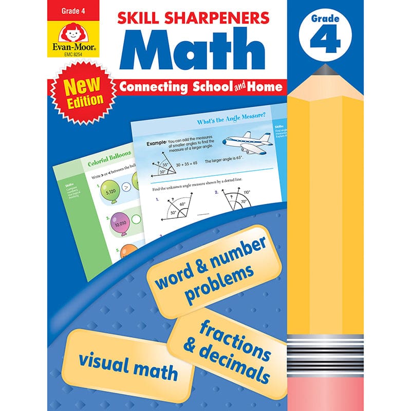 Skill Sharpeners Math Grade 4 (Pack of 6) - Activity Books - Evan-moor