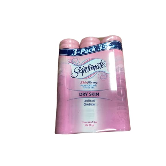 Skintimate SkinTherapy Moisturizing Shave Gel for Dry Skin, Lanolin & Olive Butter (9.5 oz, 3 pk.) - ShelHealth.Com