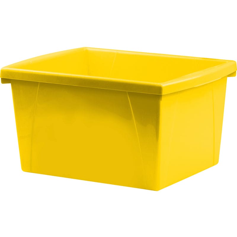 Small Yellow Classroom Storage Bin 4 Gallon (Pack of 6) - Storage Containers - Storex Industries