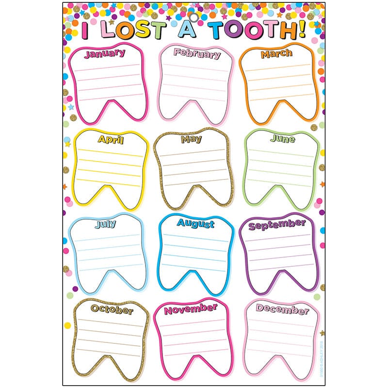 Smart Confetti Lost Tooth Dry-Erase Surface (Pack of 12) - Miscellaneous - Ashley Productions