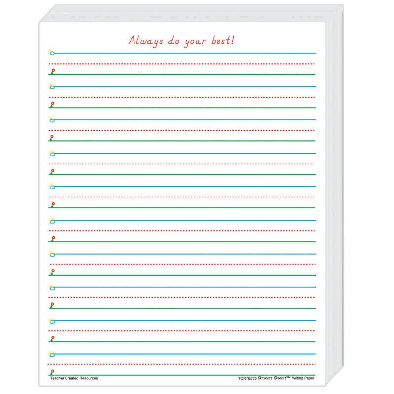 Smart Start 1-2 Writing Paper 360 Sheets - Handwriting Paper - Teacher Created Resources