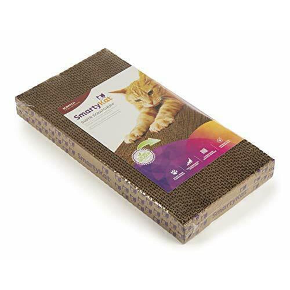 SmartyKat Super Scratcher+ Double Wide Corrugate with Catnip Scratching Pad Brown - Pet Supplies - SmartyKat