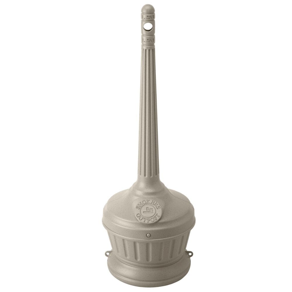 Smoker’s Outpost Patio Cigarette Receptacle - Beige - Commercial Trash Cans & Recycling - Smoker’s