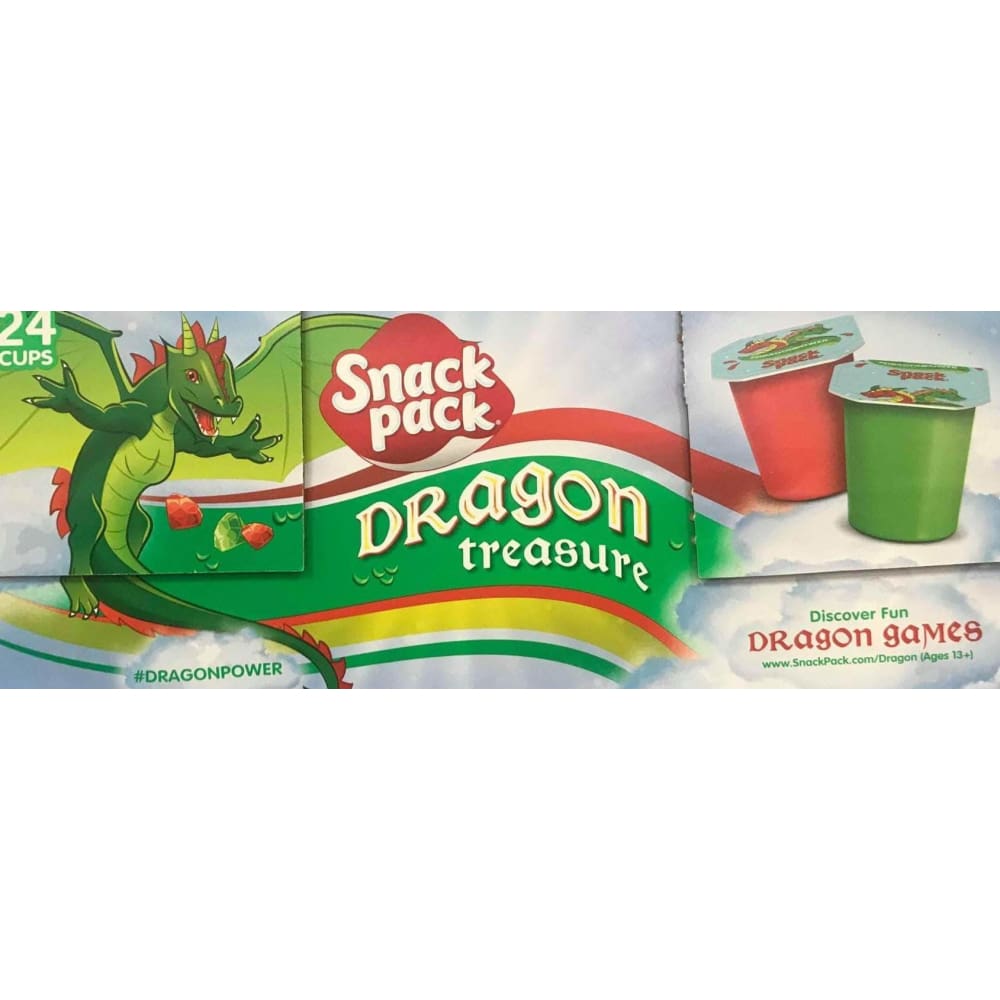 SNACK Pack Dragon Treasure Flavored Pudding Cups, 3.25-oz. Cups 6 Count (Pack of 4) - ShelHealth.Com