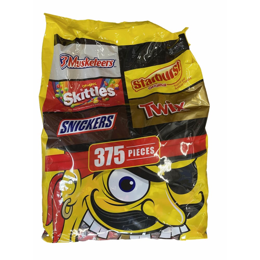 Mars Wrigley Variety Snickers, Twix, 3 Musketeers, Skittles, Snickers Bulk Halloween Candy - 375 Ct