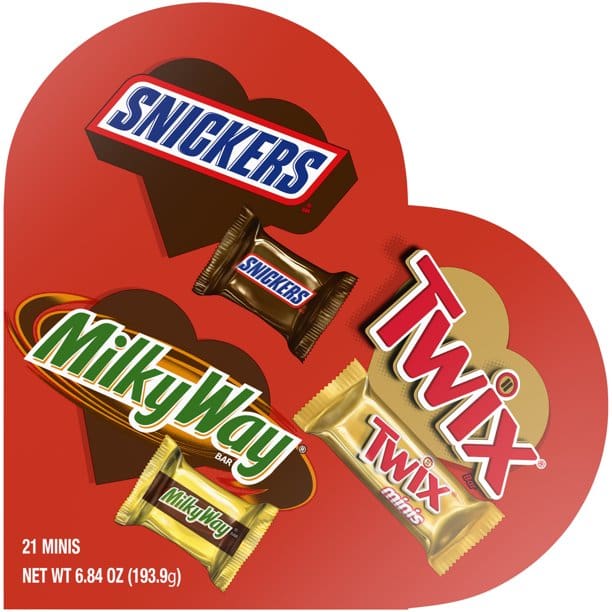 Snickers Twix & Milky Way Valentines Chocolate Candy Heart Gift Box - Snickers