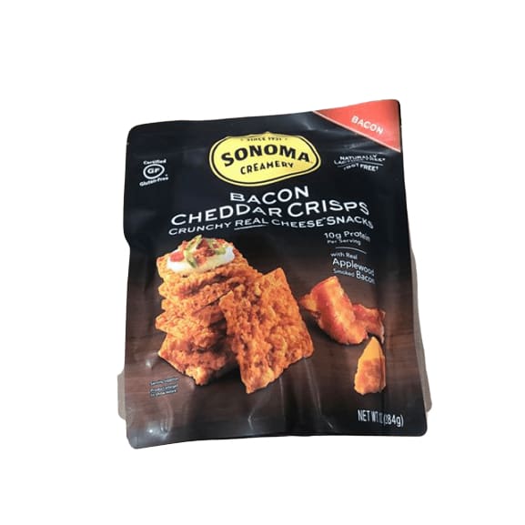 Sonoma Creamery Cheese Crisps - Bacon Cheddar Savory Cheese Cracker Snack, 10 Ounce - ShelHealth.Com