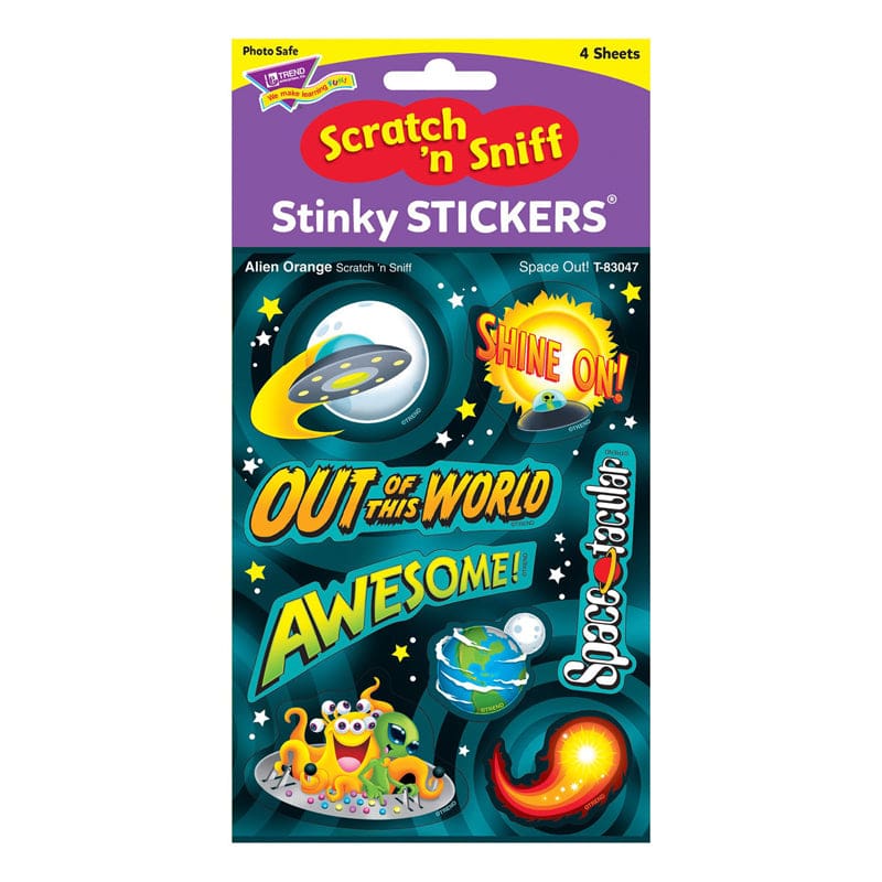 Space Out/Alien Ornge Stickers 32Ct (Pack of 12) - Stickers - Trend Enterprises Inc.