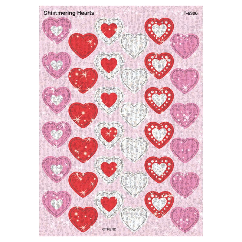 Sparkle Stickers Shimmering Hearts (Pack of 12) - Stickers - Trend Enterprises Inc.