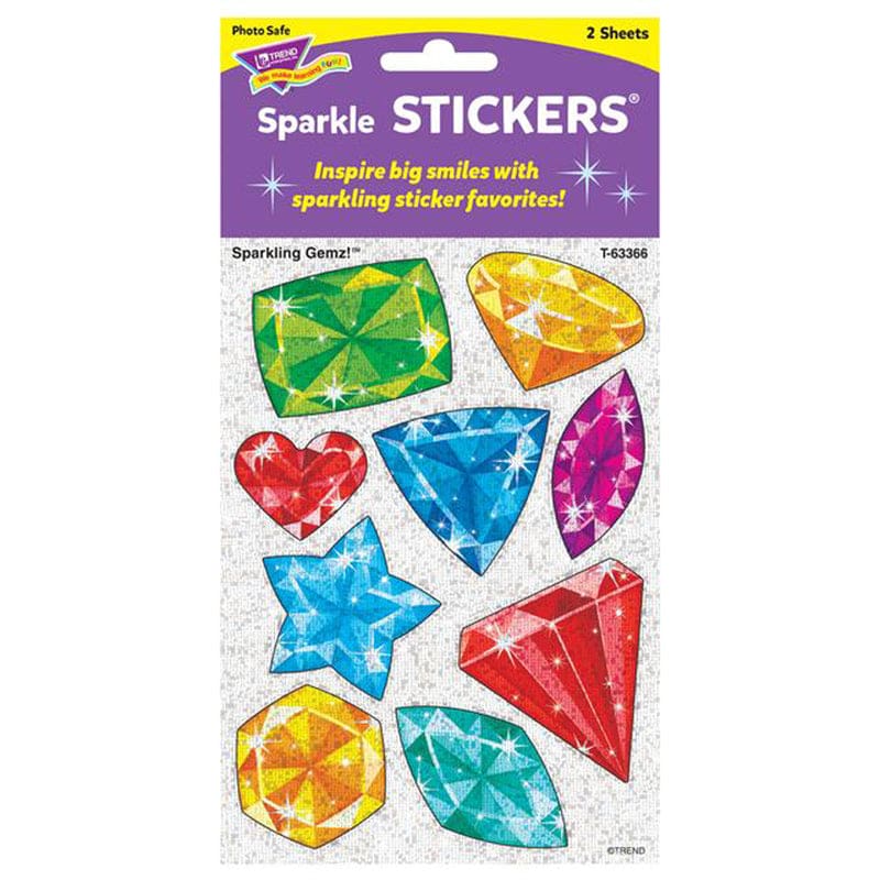 Sparklng Gemz Large Sparkle Stickrs 18 Ct (Pack of 12) - Stickers - Trend Enterprises Inc.