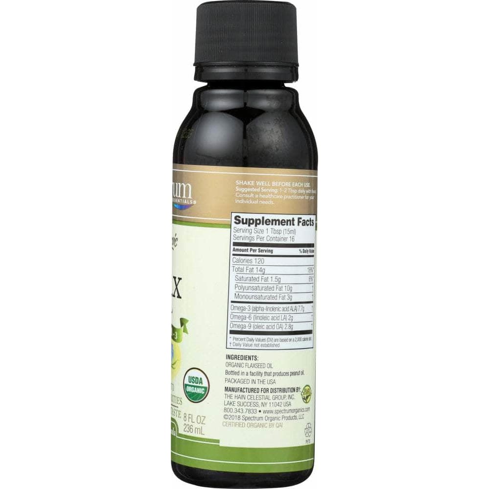 Spectrum Organic Products Spectrum Essential Organic Flax Oil Omega-3, 8 oz