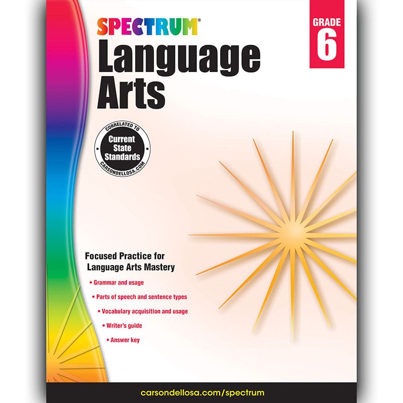Spectrum Language Arts Gr 6 (Pack of 6) - Language Skills - Carson Dellosa Education
