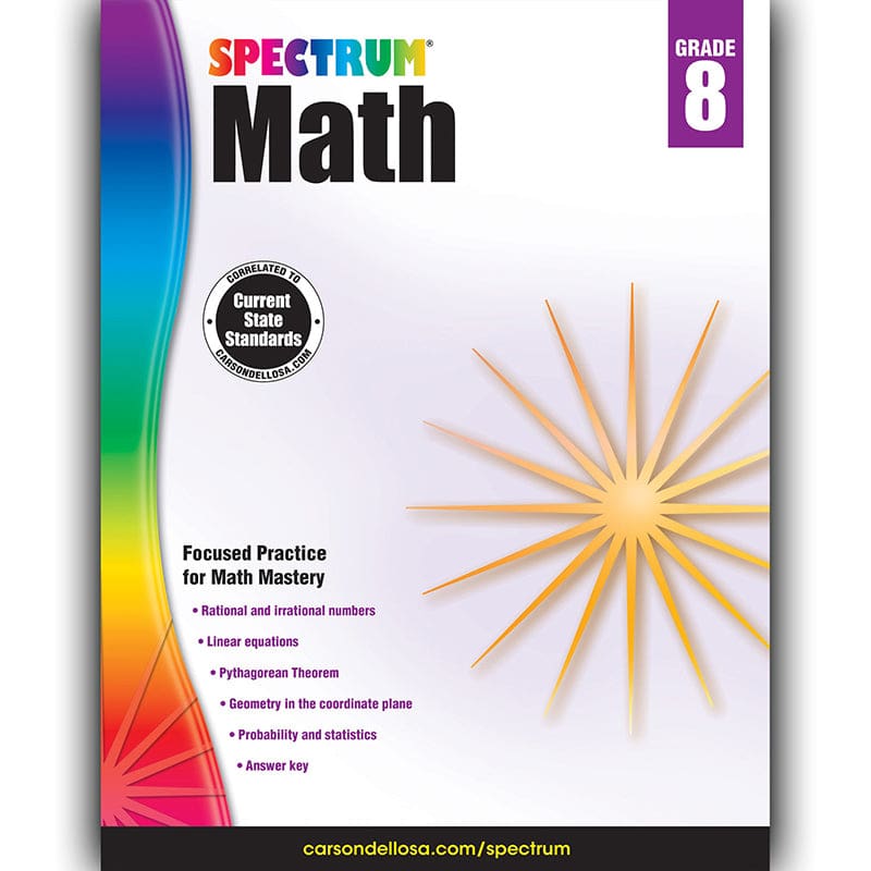 Spectrum Math Gr 8 (Pack of 6) - Activity Books - Carson Dellosa Education