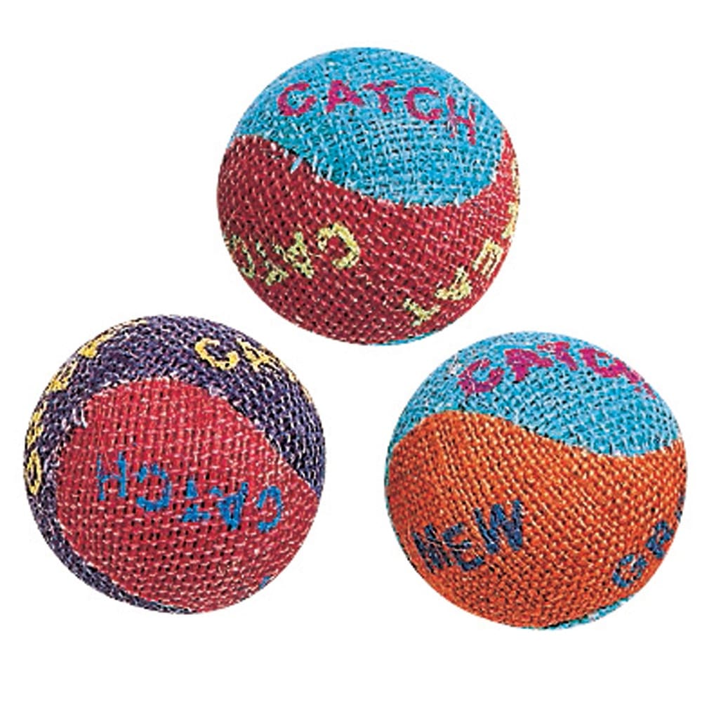 Spot Burlap Ball Catnip Toy Assorted 1.5 in 3 Pack - Pet Supplies - Spot