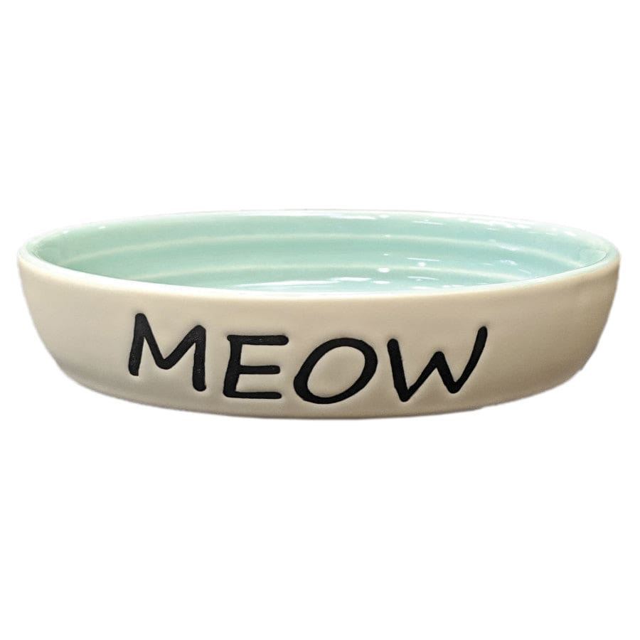 Spot Meow Oval Cat Bowl Green 6 in - Pet Supplies - Spot