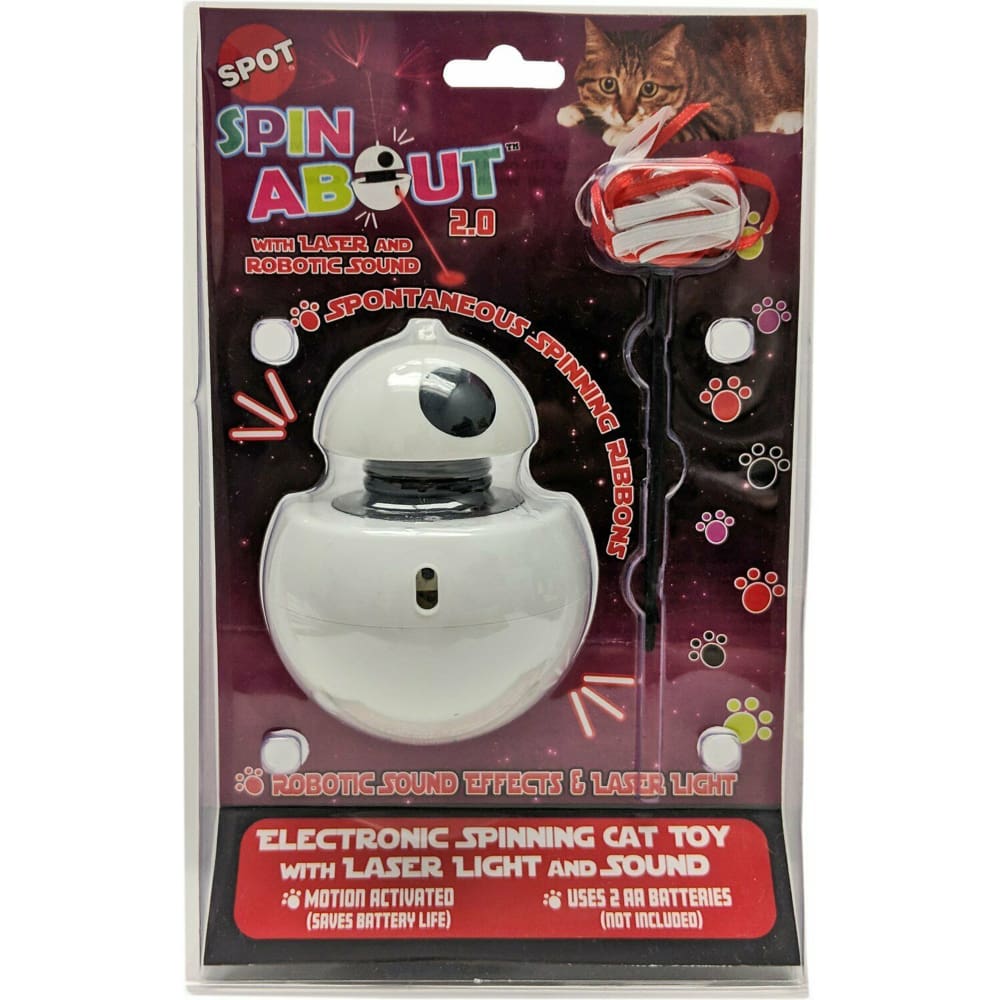 Spot Spin About 2.0 with Sound Electronic Laser Cat Toy White; Red One Size - Pet Supplies - Spot