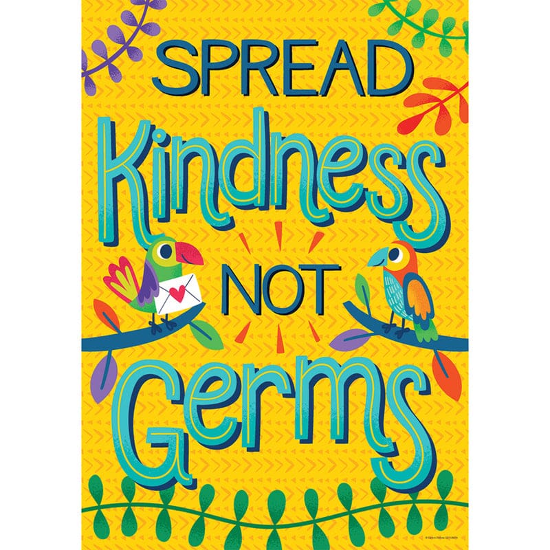 Spread Kindness Not Germs Poster One World (Pack of 12) - Science - Carson Dellosa Education