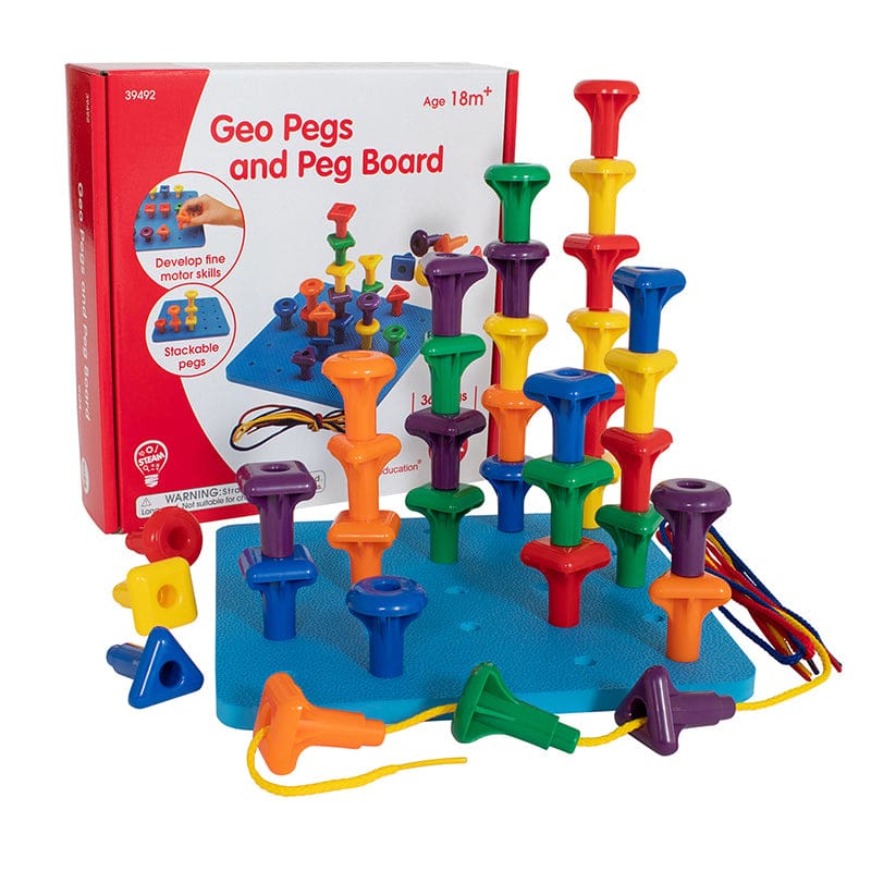 Stacking Shape Pegs & Pegboard Set (Pack of 2) - Pegs - Learning Advantage
