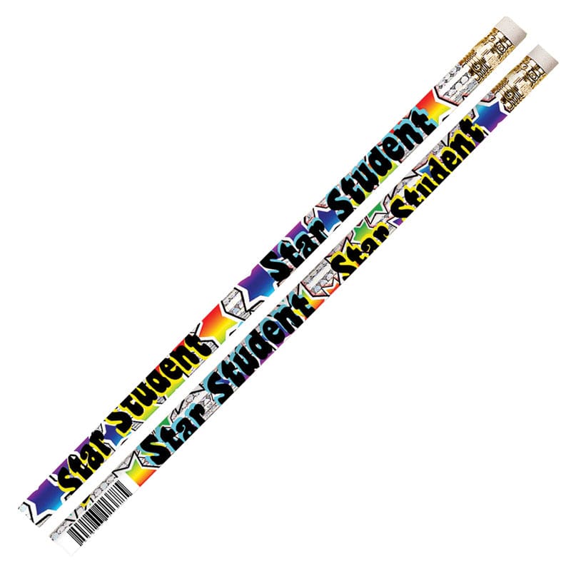 Star Student 12Pk Motivational Fun Pencils (Pack of 12) - Pencils & Accessories - Musgrave Pencil Co Inc