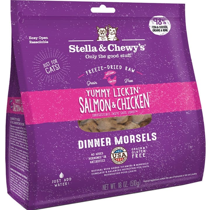 Stella and Chewys Cat Freeze-Dried Dinner Yummy Salmon and Chicken 18Oz - Pet Supplies - Stella and Chewys