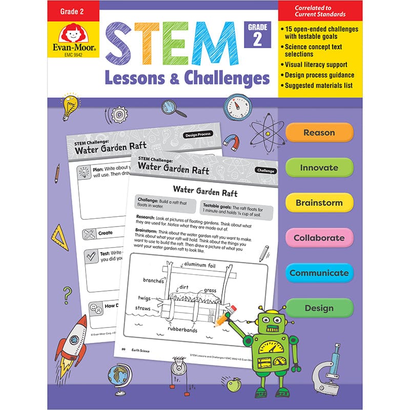 Stem Lessons & Challenges Grade 2 (Pack of 2) - Activity Books & Kits - Evan-moor