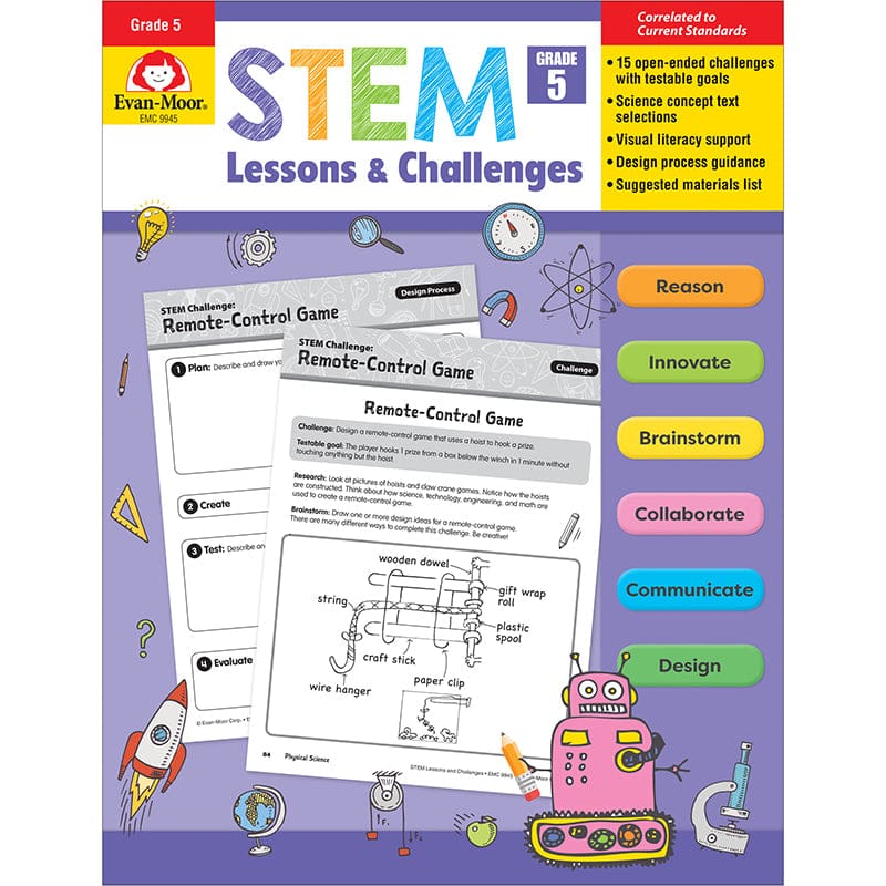 Stem Lessons & Challenges Grade 5 (Pack of 2) - Activity Books & Kits - Evan-moor