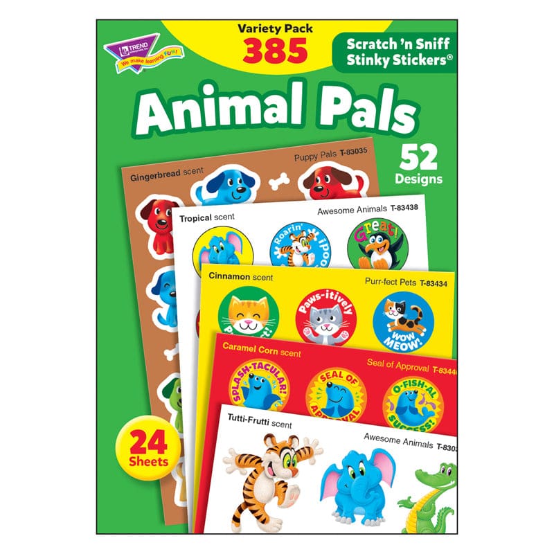 Stinky Stickr Variety Pk Animal Pal Scratch N Sniff (Pack of 2) - Stickers - Trend Enterprises Inc.