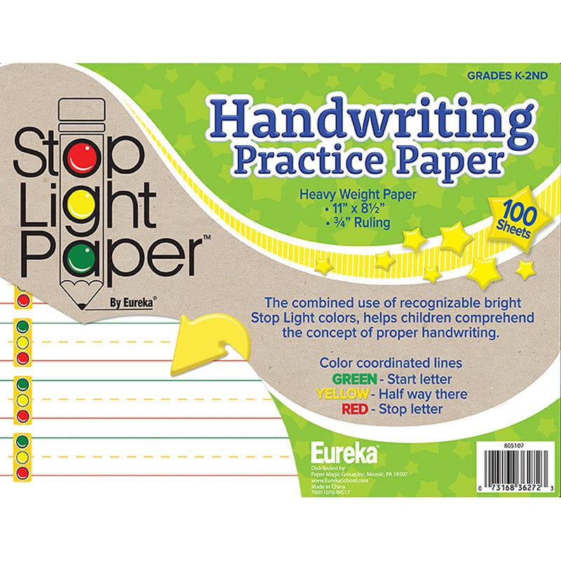 Stop Light 100Ct Practice Paper (Pack of 6) - Handwriting Paper - Eureka