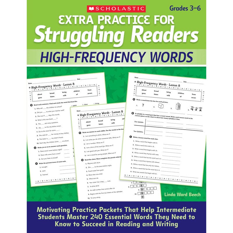 Struggling Readers High-Freq Words Extra Practice (Pack of 3) - Word Skills - Scholastic Teaching Resources
